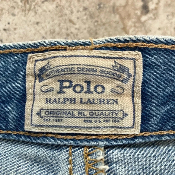 NWT Polo Ralph Lauren Midi Med Wash Cotton Distressed Denim Jean Skirt (25) - Picture 6 of 8